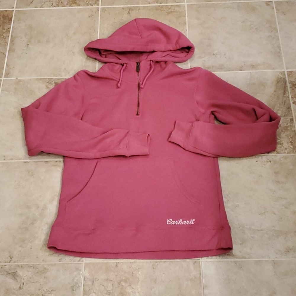Carhartt pink pull over hooded sweatshirt